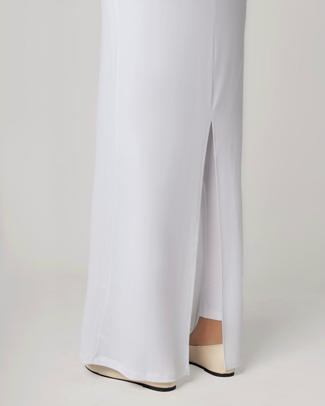 WHITE -High Neck Long Sleeve Dress