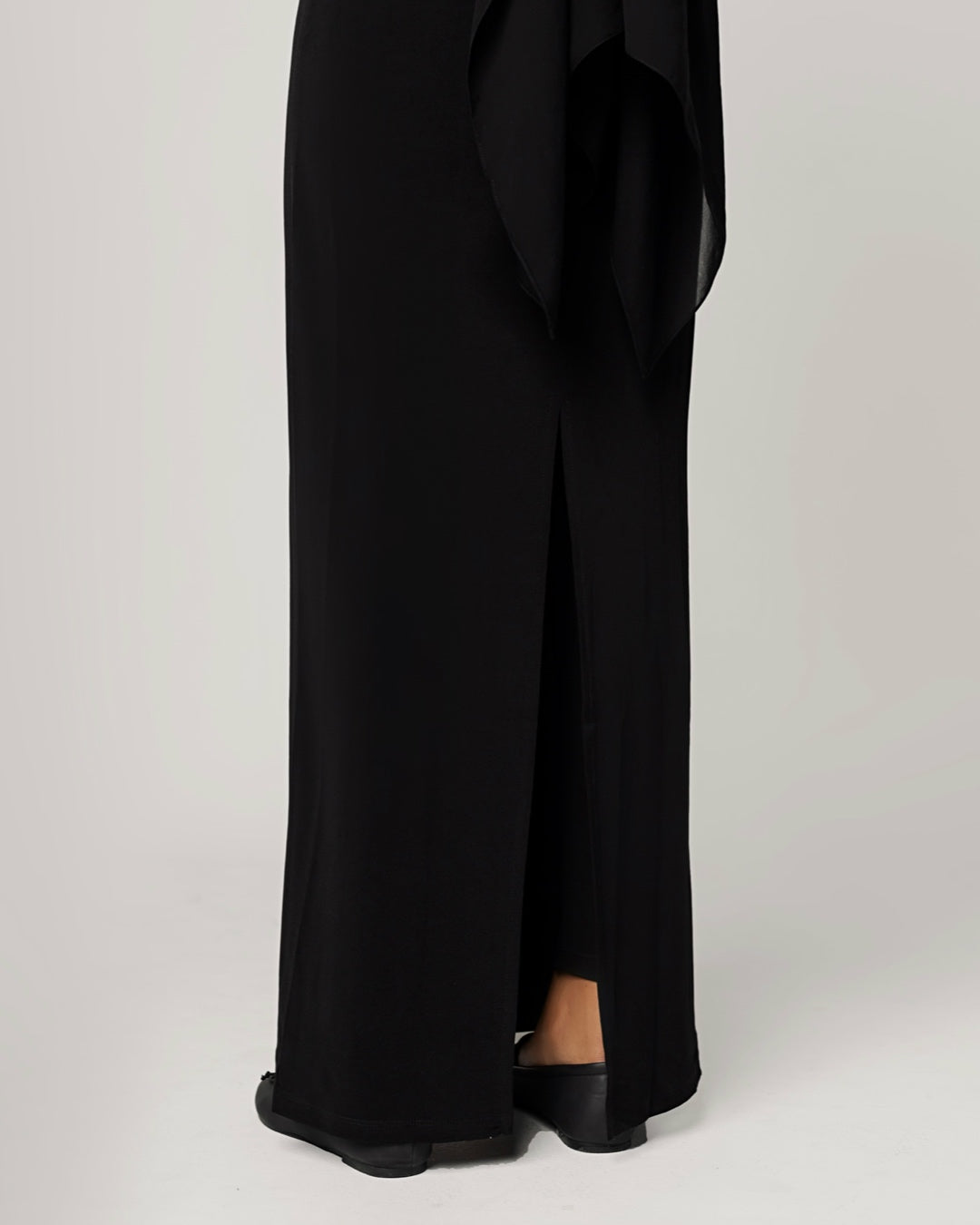 BLACK -High Neck Long Sleeve Dress